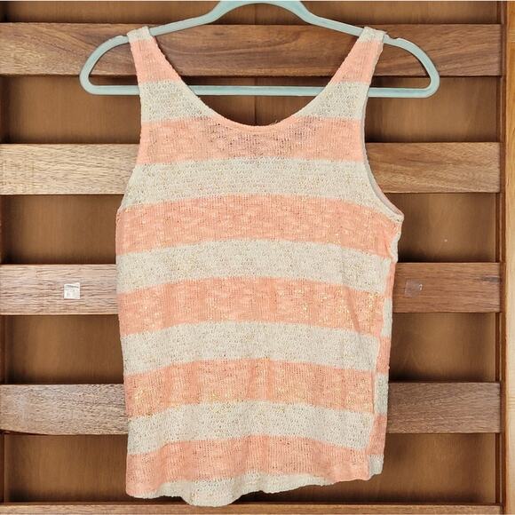 Popsy Creamsicle Stripped Knit Tank, Sz S - Picture 5 of 6